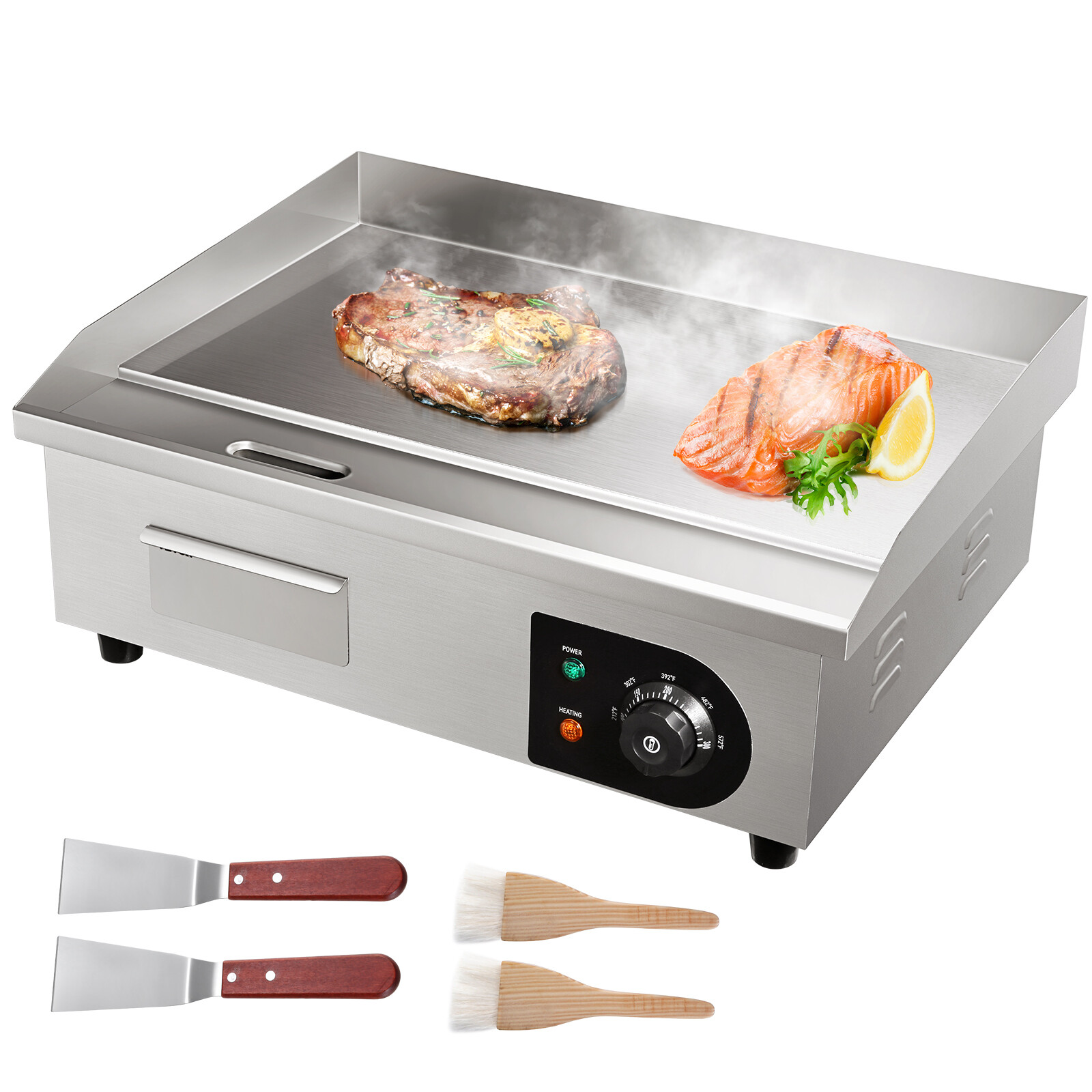 VEVOR 1600W 22" Commercial Electric Countertop Griddle Flat Top Grill Hot Plate eBay