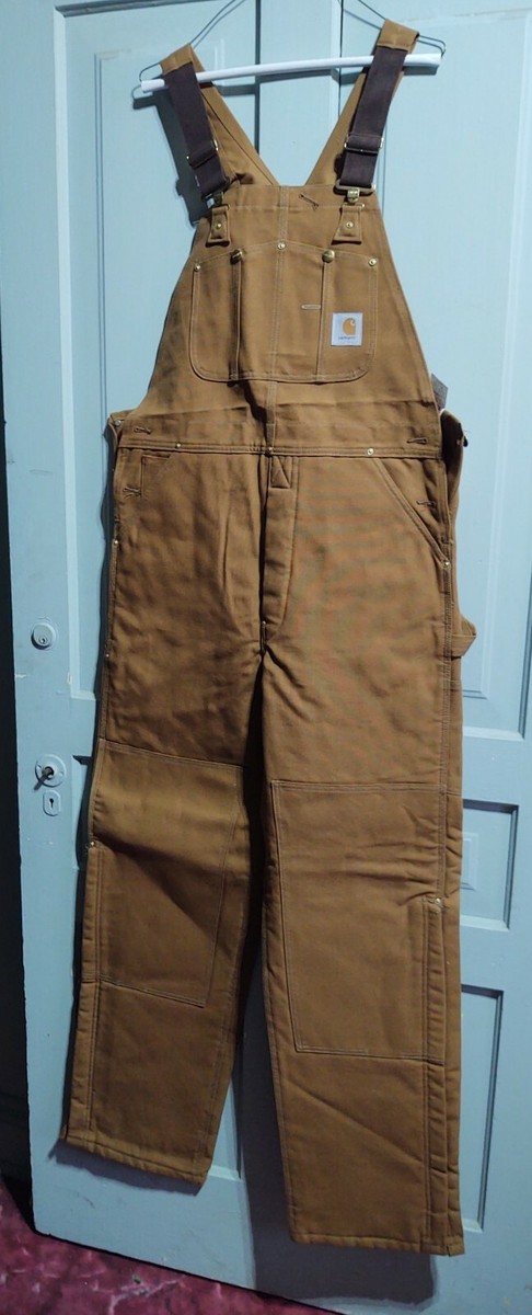 Carhartt Mens Duck Brown Bib Overall Quilt Lined 6FBQZ