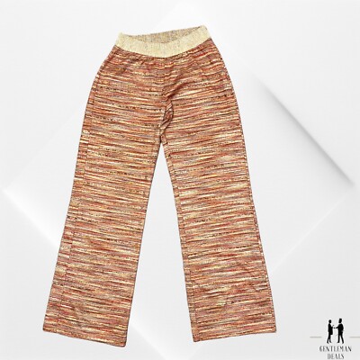 Nana Nucci Made in Italy Womens Metallic Knit Chevron Pants Size 1  Small S-M