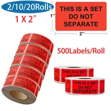 THIS IS A SET DO NOT SEPERATE Stickers Rolls FBA Packing Labels Self Adhesive 