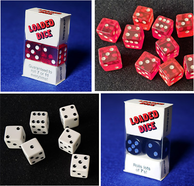 Würfel - unpräpariert und Trickwürfel - Seven Eleven - Craps - Dice Stacking