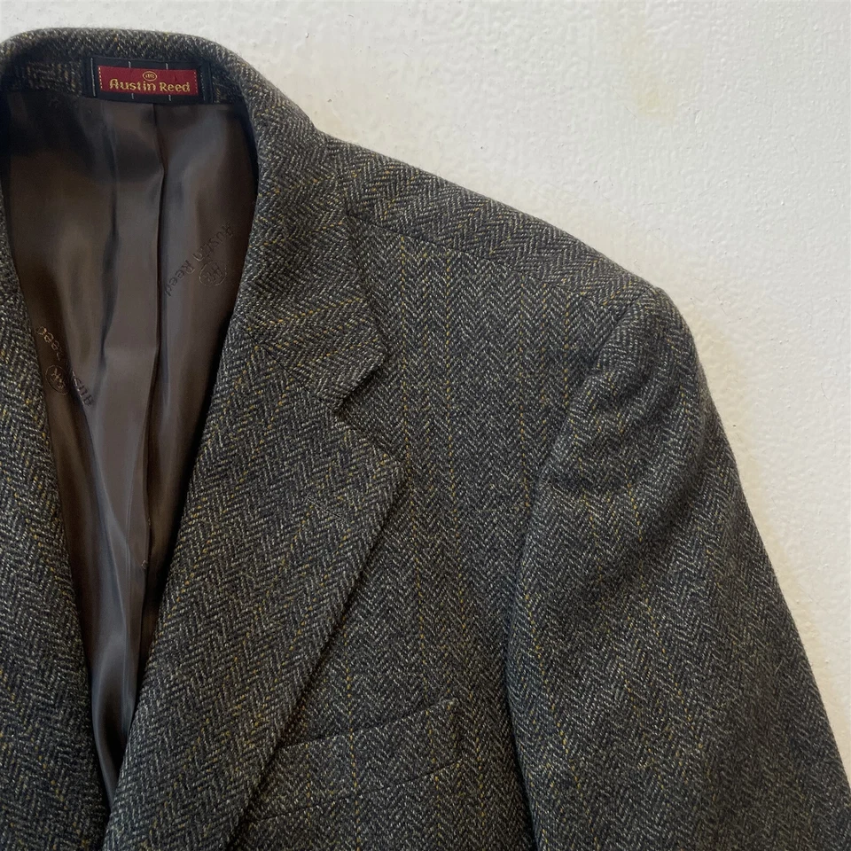 Blazer Abrigo Deportivo Chaqueta Austin Reed 40S Espiga Ethomas Lana Cachemira Tweed Foto 2 de 4