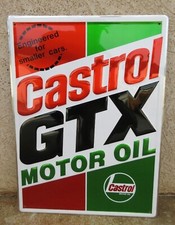 Vintage Castrol Gtx Motor Oil Gas Station Sign Embossed Vintage Castrol Gtx Motor Oil Gas Station Sign Embossed