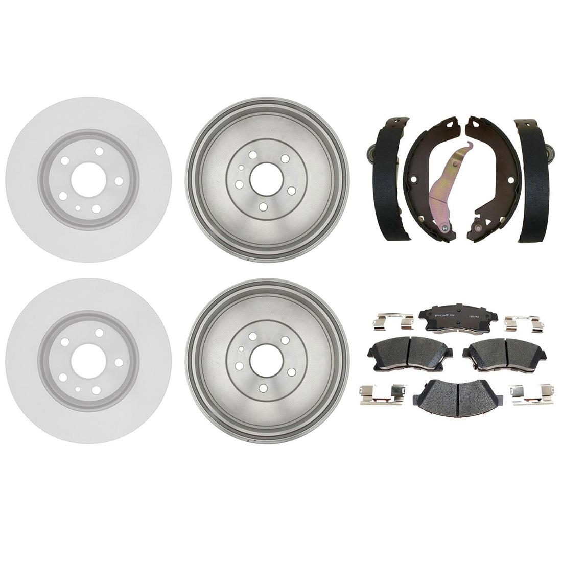 Fit 2011 Chevrolet Cruze Coated Brake Rotors & Ceramic Pads Brake Drums