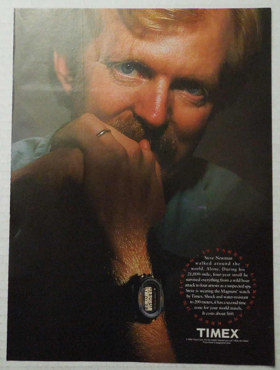 1990 TIMEX Magnum Watch Magazine Ad - Steve Newman Walked Around