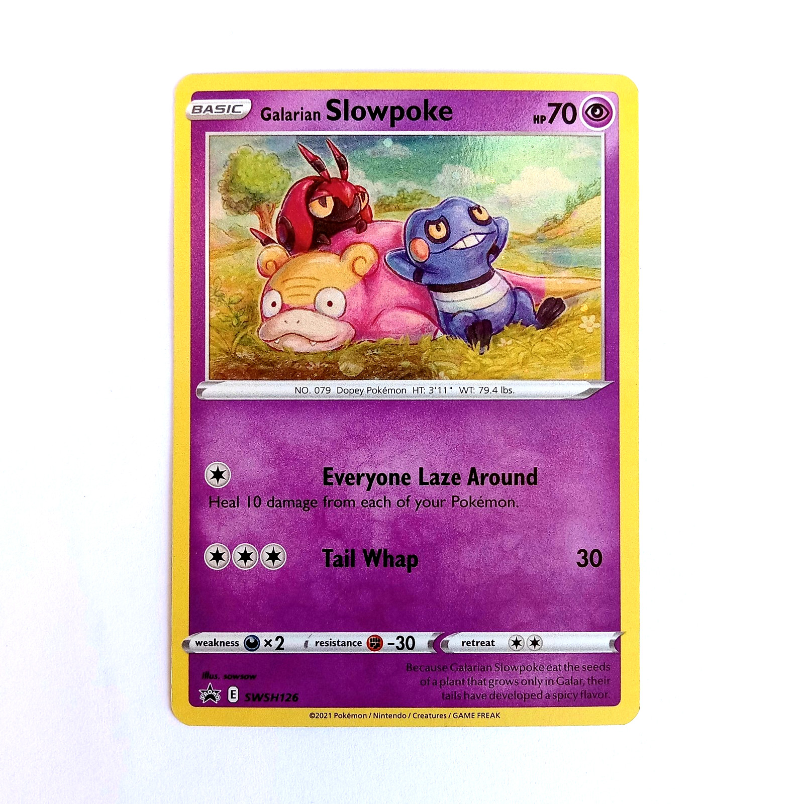 Galarian Slowpoke SWSH126 Black Star Promo Holo Pokemon Card