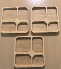 La Boos Square Dish Diet Bariatric Portion Control Bamboo Plates Set Of 3