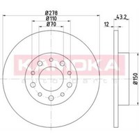 Kamoka 2X Bremsscheibe Hinten Ø278 FüR Alfa Romeo 159 Sportwagon 939_ 1.9 Jtdm