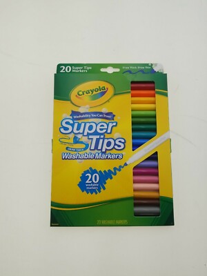 Crayola Super Tips Markers Washable, Assorted Colors, 20 Colors