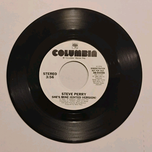Steve Perry - She's Mine - 1984 7" 45RPM MASTERDISK FREE COMBINE SHIPPING - Picture 4 of 6