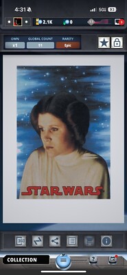 topps digital star wars card trader Princess Leia Sugar Free 91cc