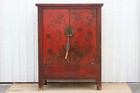 Antique Painted Chinoiserie Armoire Cabinet