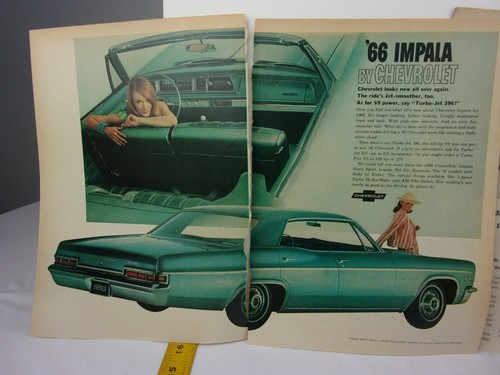 Chevrolets Chevy Chevelle Impala 1966 68 ads clippings car magazines C118 - Picture 4 of 6