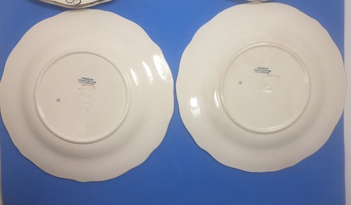 Antique Majolica Strawberry plates ivory with silver trim set of 4 - Picture 6 of 10