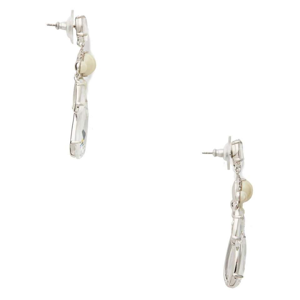 Kate Spade Crystal Glitz Glam Chandelier Faux Pearl Dangle Earrings WBRUF080 NWT - Image 3 of 4