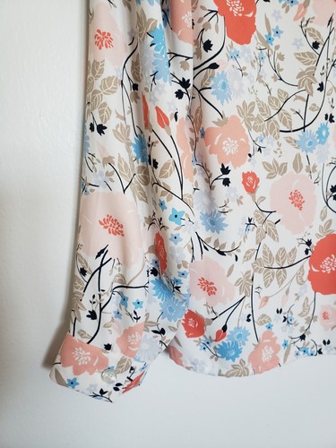 Jones New York Women Sz M Long Sleeve Floral - Picture 4 of 7