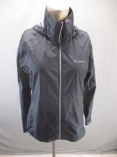 Columbia Size M Womens Black Full Zip Stand Collar Zip Pocket Windbreaker 510