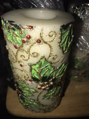 3-Stonia Creations Inc. 6'' Christmas Candle, Unused !!!!