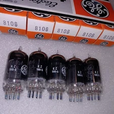 Five(5) Sleeve 1969 Matched NOS/NIB UNUSED GE 8106 Mobile Power Pentode Tubes