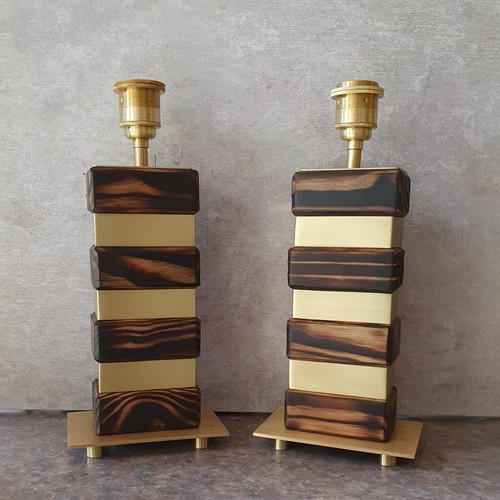 Rustic Pair table lamps eBay