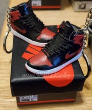 AJ1 OG Banned 3D Mini Sneaker Keychain Shoe Pair with Box  Display Case