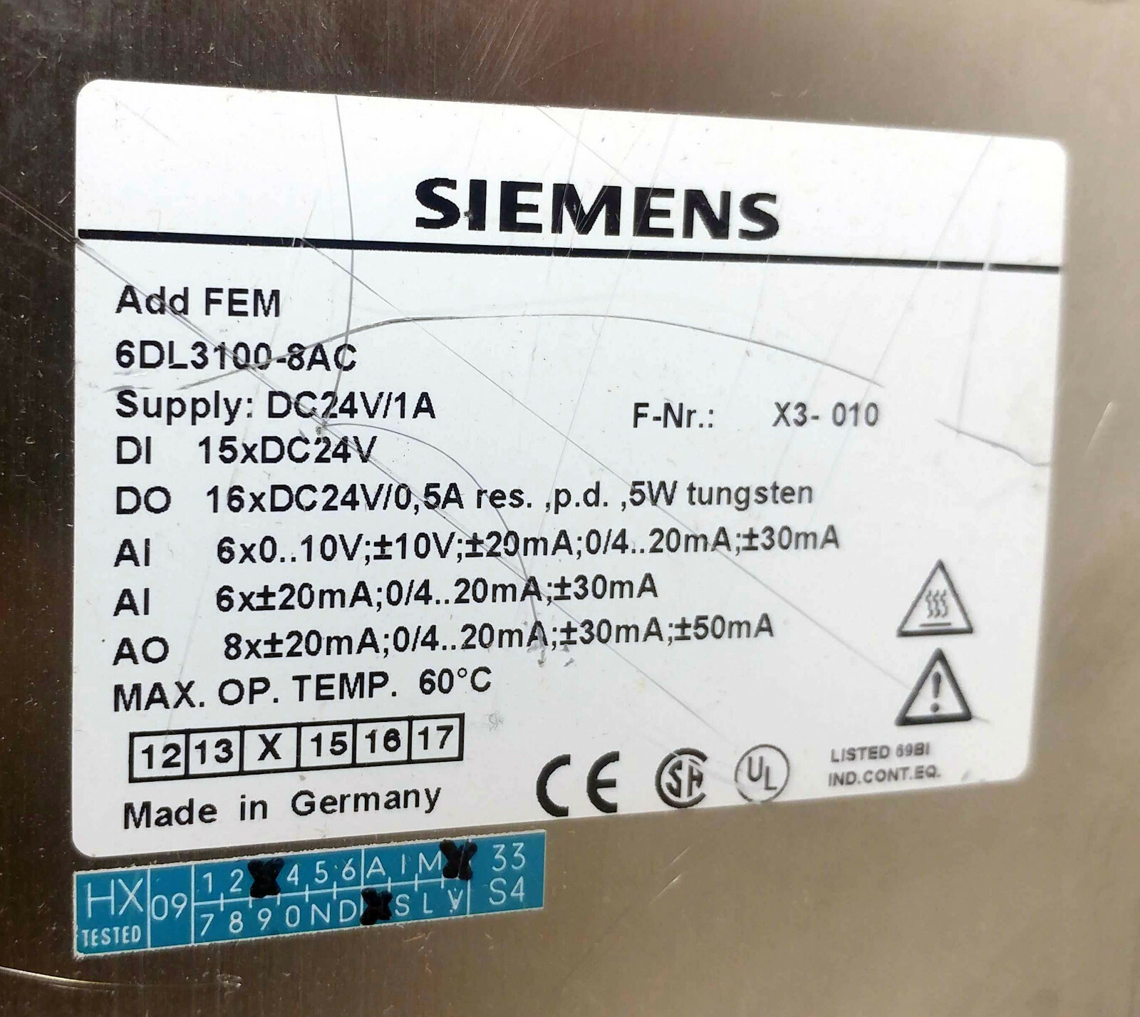1 USED SIEMENS 6DL3100-8AC ADDFEM (FRONT END MODULE) ***MAKE OFFER ...