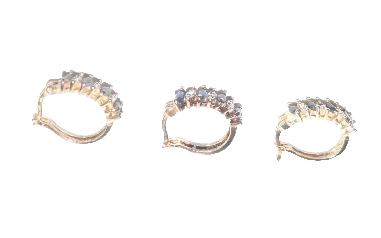 Brass Plated Sapphire Fashion Earrings