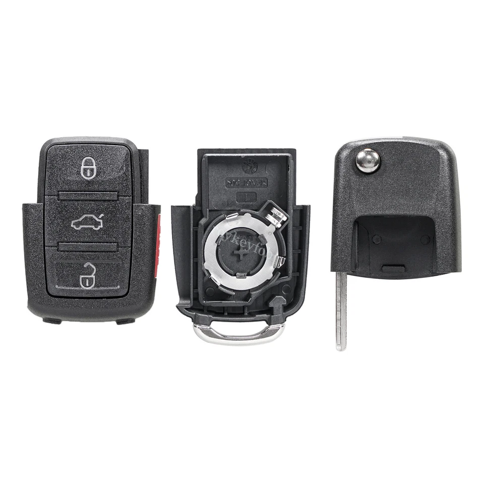Para Volkswagen Beetle Jetta Passat Golf Mando a distancia Llavero Carcasa Abatible Estuche 4 Botones Foto 4 de 4