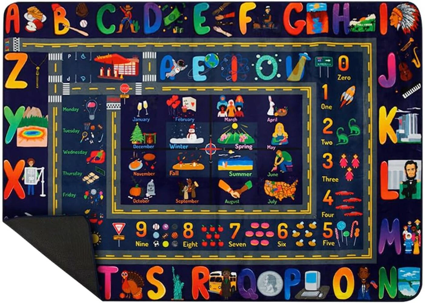 ABC Baby Play Mat Educational Alphabet Kids Rug for Nursery, Classroom, Playroom