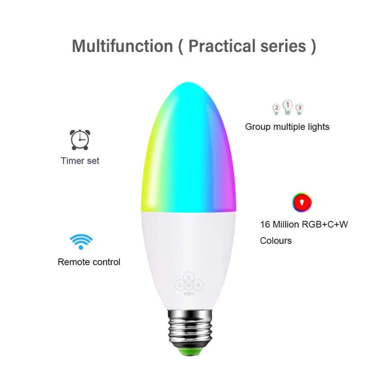 RGB LED Colour Smart Changing Light Bulb Remote E12/E14/E26/E27/B22 - Image 3 of 4