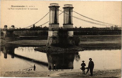 MARMANDE - Le pont suspendu sur la Garonne (9165