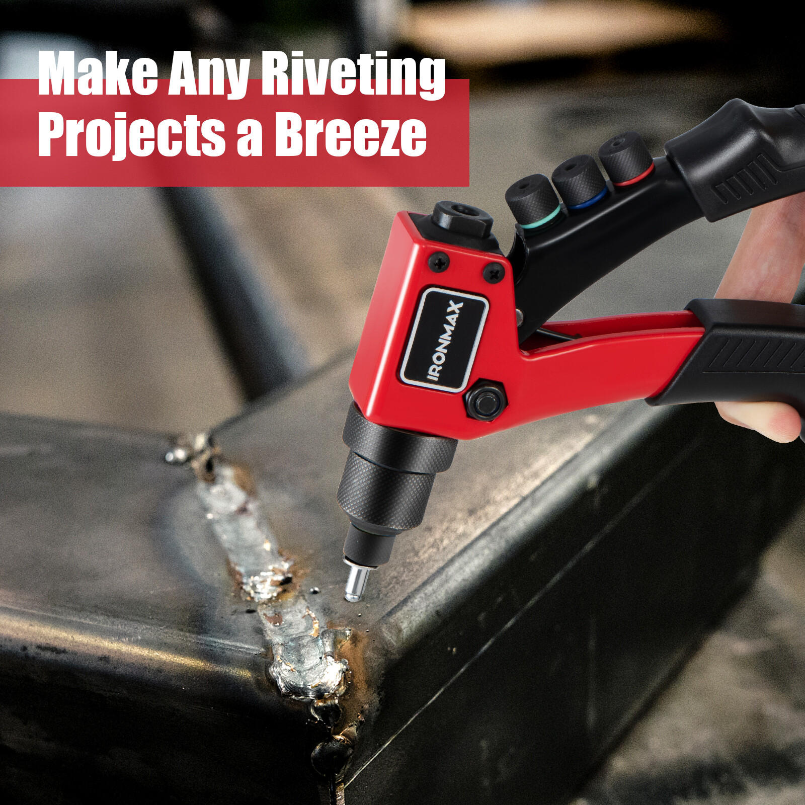 Heavy Duty Rivet Gun Manual Rivet Gun Kit w/ 4 ToolFree Pieces & 200 Rivets eBay