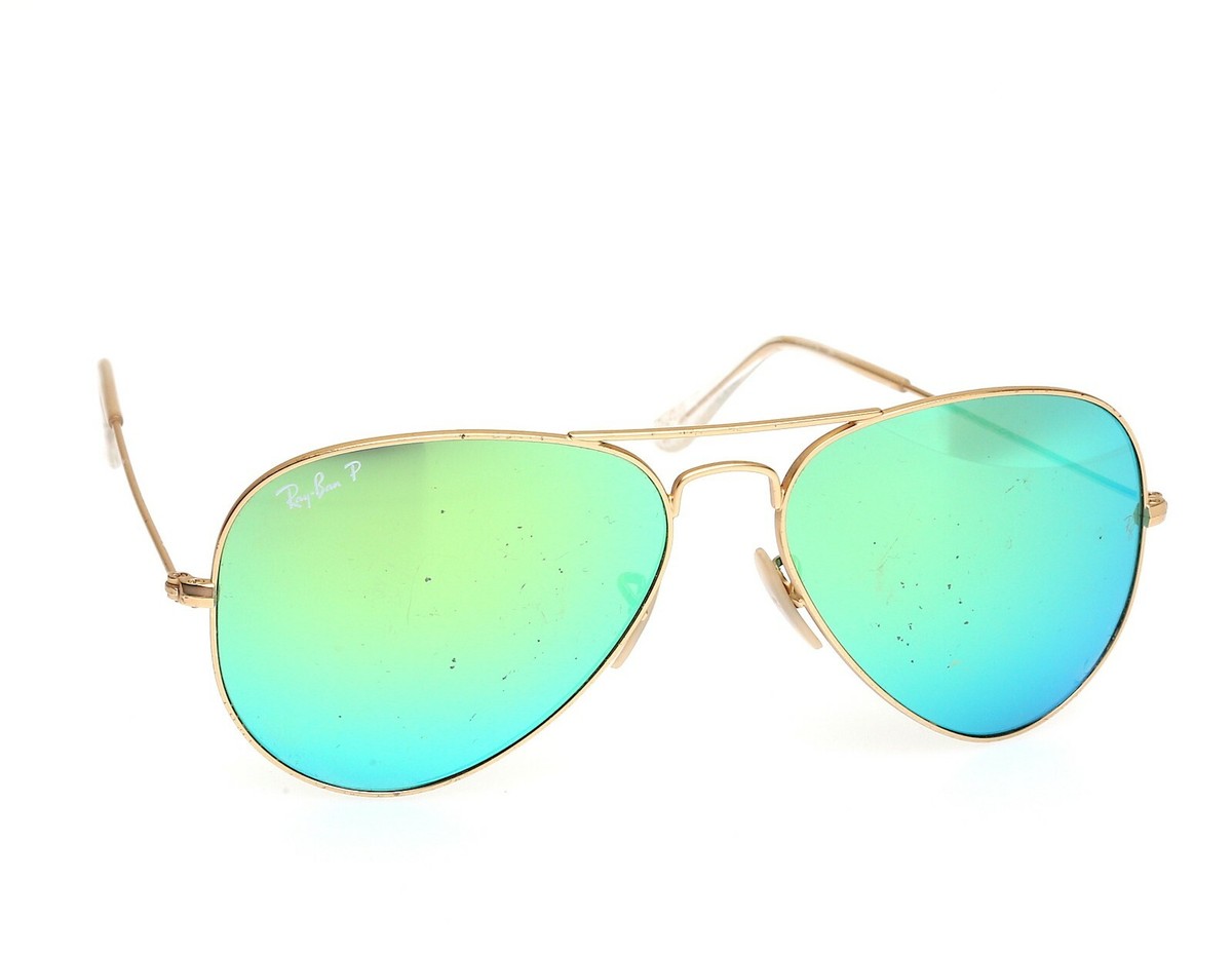 Ray Ban RB3025 Aviator 58-14-135 Crystal Green Mirrored Sunglasses