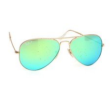 Ray Ban RB3025 Aviator 58-14-135 Crystal Green Mirrored Sunglasses R1728