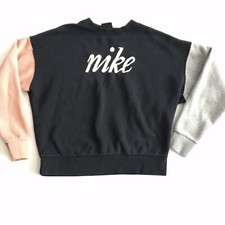Nike NSW Women  s Spellout Black Pink Gray Long Sleeve Sweater Sweatshirt Small