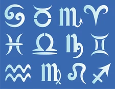 Stencils by Joanie Zodiac Horoscope 2" Symbols Astrology Aries Libra DIY Signs
