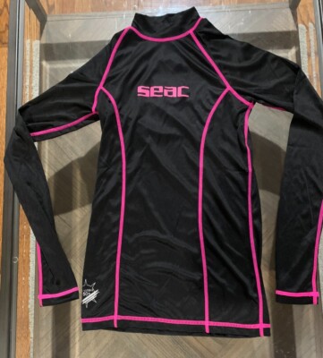 Seac Sub Black and hot pink T-Sun Long Sleeve Rashguard Women's. New with tag.