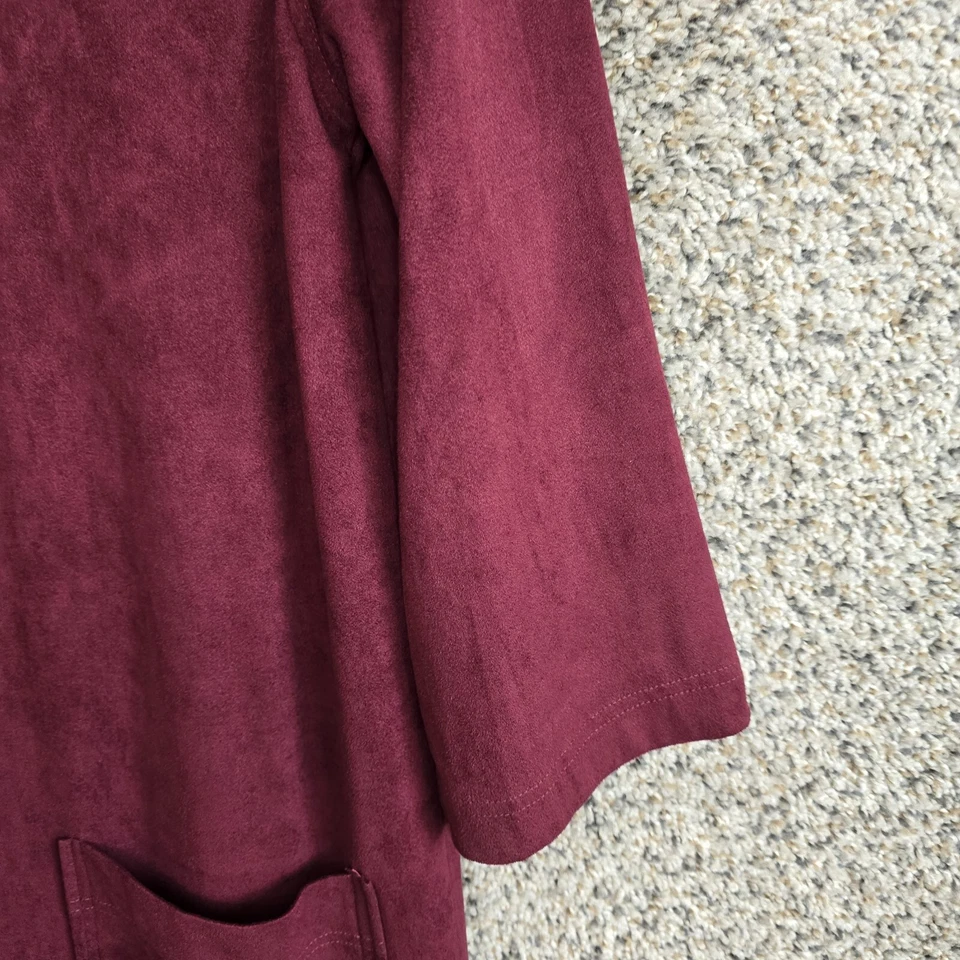 Moon River Anthropologie Dress Womens XS Velour Burgundy Lace Up Boho Ladies - Image 2 of 4