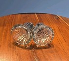 Vintage Clear Glass Salt and Pepper Shakers Silverplate Tops 3 1/2" Tall — photo 4