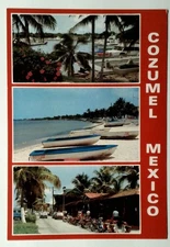 Vintage Cozumel Mexico Photochrome Lithograph Postcard Divided Back