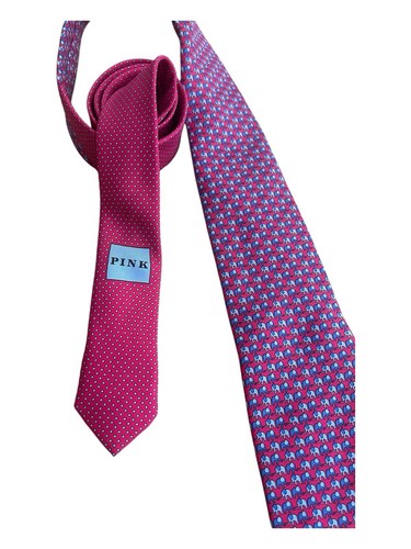 Thomas Seidenkrawatte rosa Elefant rosa und blau Made in England Herren " - Bild 8 von 8