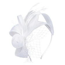 Fascinators Hats for Women, Elegant Tea Party Headband Derby Hats for White
