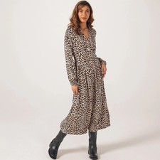 *SALE* BNWT QVC ONLY LIFE Kiara Animal Print Midi/Maxi Shirt Dress Sz XL