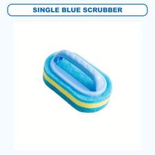 Cleaning Scrubber Sponge with Hand Grip Kitchen Bathroom Tile Glass Cleaner Blue — image 2