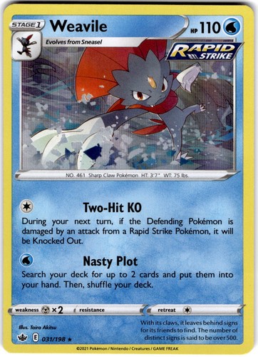 Pokemon Weavile Chilling Reign 31 Holofoil English