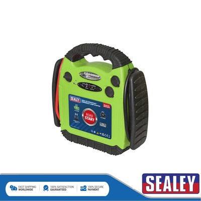 Sealey RoadStart�� 12V Notstarthilfe 900 Spitzenverstärker Hi-Vis grün RS1312HV