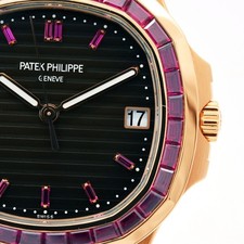 Patek Philippe Nautilus 5723/112R 18K Rose Gold Baguette Ruby Automatic Watch 9