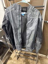 Columbia Jacket Children  s XL Black  Gray Windbreaker Hooded Zip