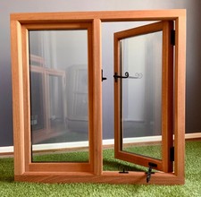 Hardwood Timber Window Wood Sapele Double Casement Flat Pack Unassembled Frame