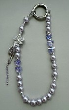 Lavender Pearl Butterfly Phone Strap,Bag Charm,Keychain.m,Stanley Charm